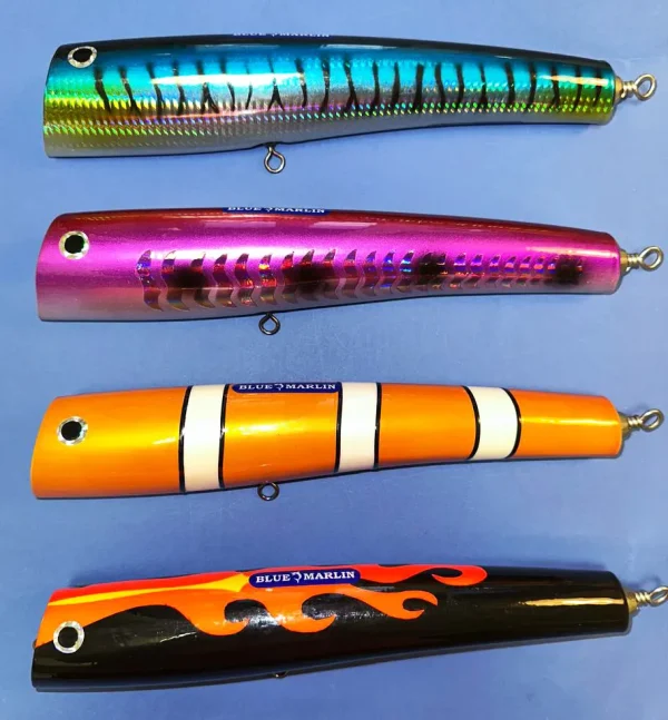 Popping lures Blue Marlin GT55 Orange striped 250mm 200gr - Image 5