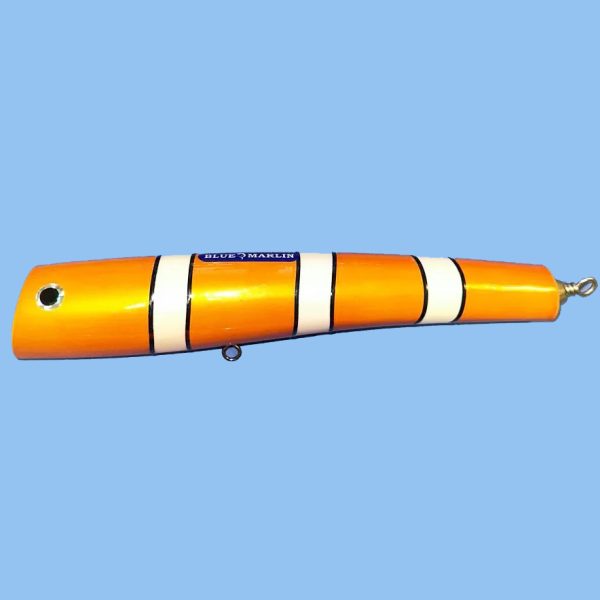 Popping lures Blue Marlin GT55 Orange striped 250mm 200gr - Image 3